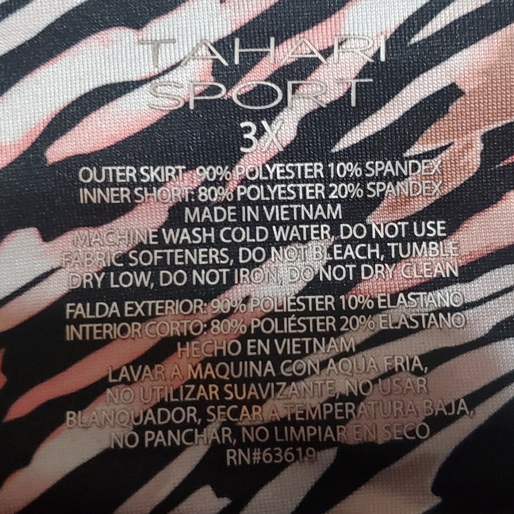 Tahari Skort Pink, White And Black Zebra Print. Sz 3X - Picture 2 of 5